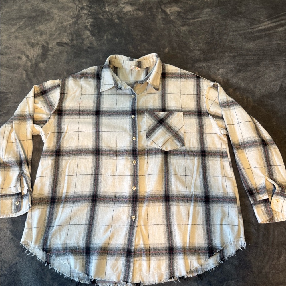Plaid Button-Up Shirt
